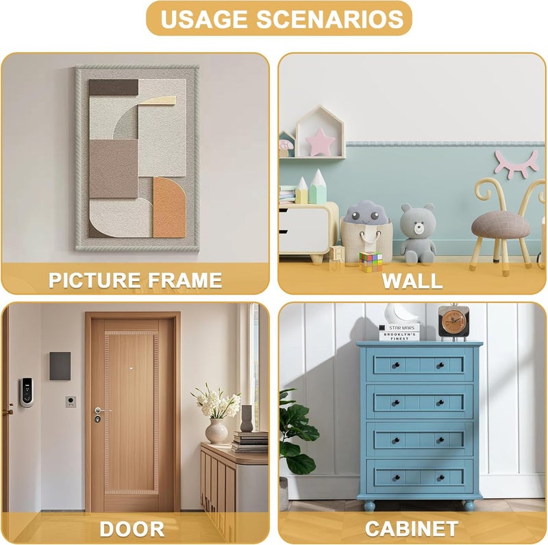 Soengsau 15-Pack 15.75" Unfinished Wood Pyramid Trim - Easy to Paint, Cute Decorative Molding DIY Craft for Furniture Frame, Mirror Edge, Wall, Door, Closet, Dresser, Shelf - Image 5